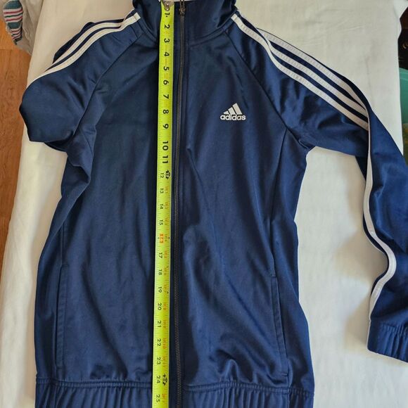 Adidas 3-Stripe Navy Blue Jogger Zip Jacket sz M - Picture 5 of 7